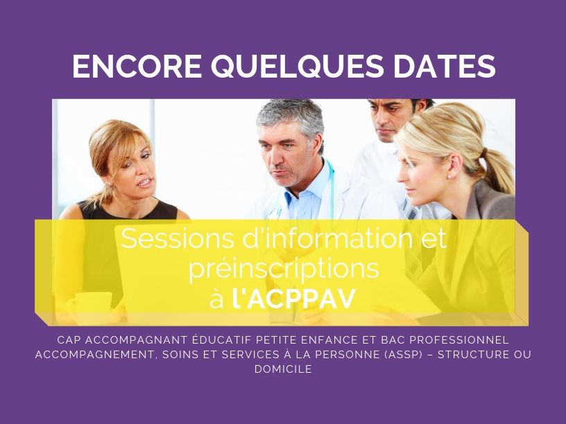 Sessions d’information et préinscriptions à l’ACPPAV