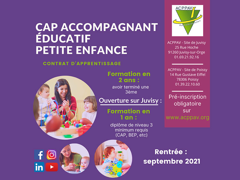 CAP AEPE en apprentissage : ouverture de la formation en 1 an à Juvisy