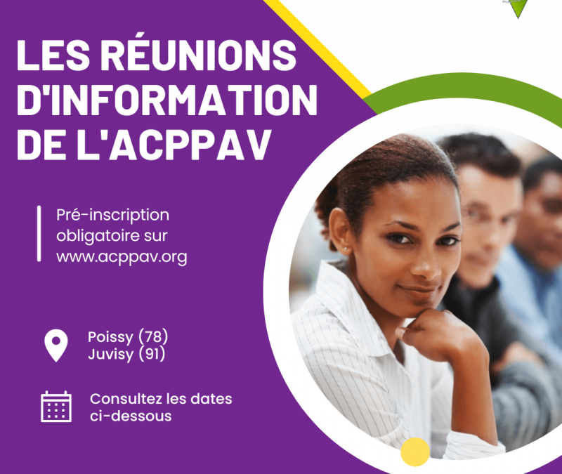 Les réunions d’information sont de retour à l’ACPPAV!